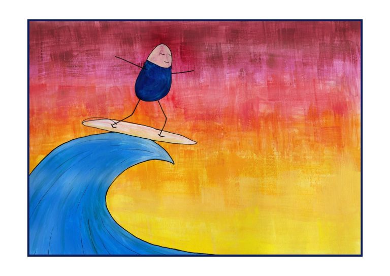 Plector qui fait du surf